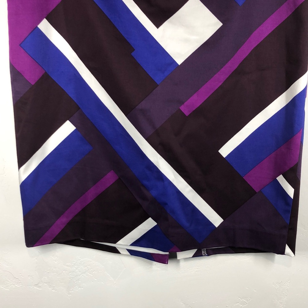 Ann Taylor purple and blue print skirt size 8 - Picture 3 of 8